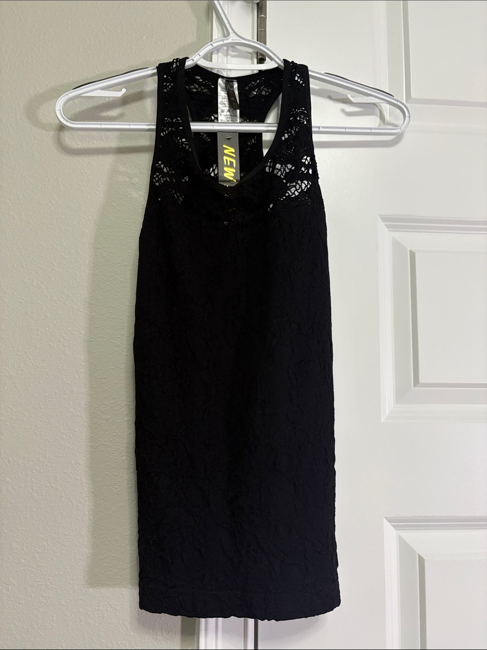 New Mix Black Lace Racerback Mini Dress